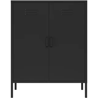 [en.casa] Pyhäranta Aktenschrank 102 x 80 x 40 cm Schwarz