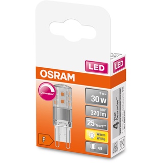 OSRAM Dimmbare LED PIN Lampe mit G9 Sockel, Warmweiss (2700K), 320 Lumen, klares Glas, Single-Pack, 1 Stück (1er Pack)