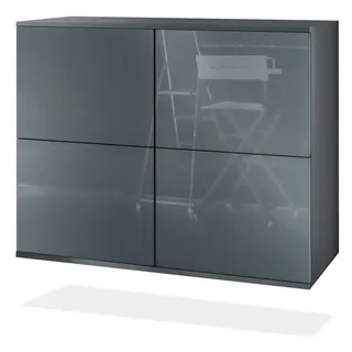 Vladon Rova V3 92,5 x 73,5 x 35 cm Anthrazit matt / Grau Hochglanz