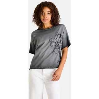 Oversize-Shirt LIEBLINGSSTÜCK "BelindaL", Damen, Gr. M, grau (980, anthra), 100% Baumwolle, oversize, Rundhals, Shirts, aus 100% Baumwolle