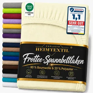 EXKLUSIV HEIMTEXTIL Spannbettlaken Frottee 90 x 100 - 100 x 200 cm beige