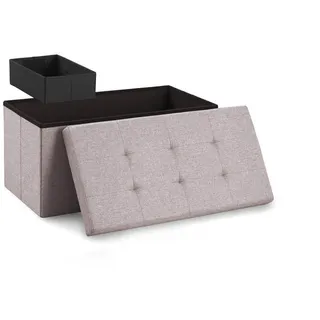 Blumtal Sitztruhe Sitzbank mit Stauraum 76 x 38 x 38 cm Hellgrau