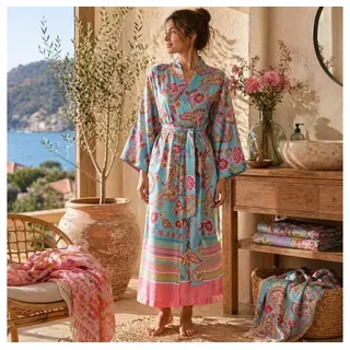 Bassetti Kimono Kimono Rapallo T1 von Bassetti L/X, 140 cm, Mako Satin, im Geschenkkarton, Bindegürtel