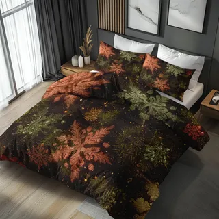 Generisch Bettwäsche 135x200 Weihnachten Schneeflocke - Schlafzimmer Deko Bettbezug 135 x 200 2tlg Winterferien Weihnachten Muster, 1 Kissenbezug 80x80, mit Reißverschluss, Weich Mikrofaser TH-67