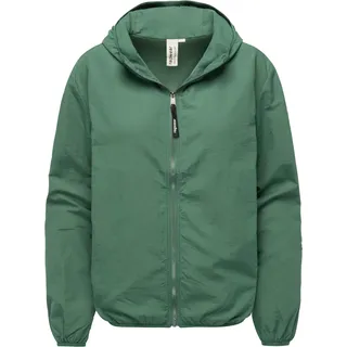 Ragwear Damen, Leichte Übergangsjacke Sommerjacke kurz mit Kapuze Vinzie B YOUMODO Pine Green Gr. S (36), grün, 100% Nylon, lässig geschnitten hüftlang, Ärmel ohne Ärmelschlitz elastischer Bund Gummizug, Jacken Outdoorjacke, mit