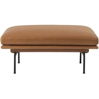 Muuto Outline Pouf, refine leder cognac / schwarz