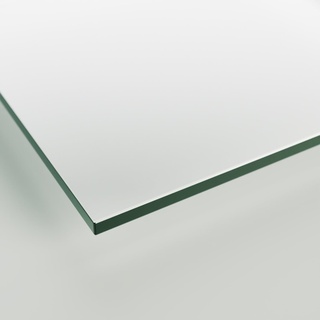 Glasplatte Tisch 60x60 ESG Glas 6mm nach Maß klar - Glasscheibe 60 x 60 cm für Schreibtisch Schminktisch - Sicherheitsglas Glasplatten nach Maß rechteckig als Schutz transparent
