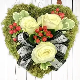 Rosenbote Grabschmuck Trauerherz - Blumen für EIN Grab # Beerdigung # Blumenschmuck # Beileid # Kondolenz