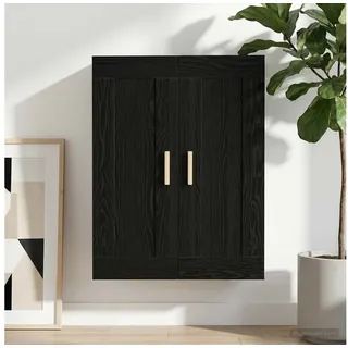 furnicato Wandhängeschrank Wandschrank 69,5 x 34 x 90 cm Schwarz eichen-optik, 1-tlg., Umkehrbare Tür Wandregal mit 90° Pendeltüren für dein Büro schwarz 34 cm x 90 cm x 69.5 cm