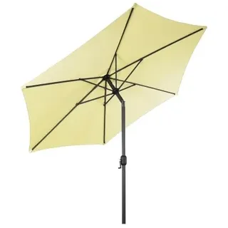 Lex XXL Alu Sonnenschirm Ø 3 m Kurbelschirm Garten Balkon Terrasse knickbar beige : Beige