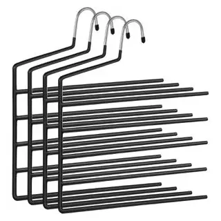 Songmics Hosenbügel Metall Schwarz 4 St.