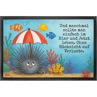 Mr. & Mrs. Panda Fussmatte Seeigel Design 50 x 75 cm - Geschenk, Lebe, Leben, Achtsamkeit, Hier und Jetzt, Selbstliebe, Schmutzfangmatte, Türvorleger, Fußabtreter, fußmatte, Schmutzmatte, Meer