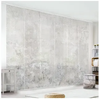 Bilderdepot24 Schiebegardine modern Flächenvorhang blickdicht Shabby Betonoptik, (4 St), halbtransparent, Wohnzimmer große Flächengardine lichtdurchlässig für Klemm-System grau 240 cm x 250 cm
