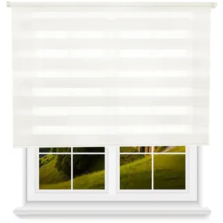 Wellhome Polyester Doppelrollo Tag Und Nacht 180 X 140 Cm - Off-White - One Size