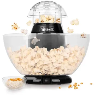 Duronic POP50 BK Popcornmaschine | Heißluft ohne Fett & Öl | 1200 Watt | inkl. Messbecher | für 50 Gramm Mais