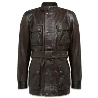 Belstaff Motorradjacke Trialmaster Motorrad Lederjacke Ellenbogenprotektoren enthalten,Schulterprotektoren enthalten braun|schwarz M