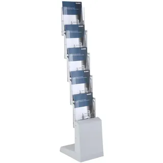 update displays Prospektständer DIN A4 5 Fächer 25,8 x 34,3 x 135,5 cm 1 St. Silber