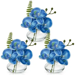 Briful 3er Set Kunstorchideen Blau 0 cm