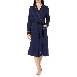 Amazon Essentials Damen Leichter Waffel-Bademantel, Lang (Erhältlich In Übergröße), Marineblau, XL