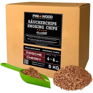 PINI 5 Kg Räucherchips Kirsche 4-6 mm Smoking Chips Räucherspäne