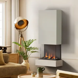 muenkel design Sona [Elektrokamin Opti-myst]: Jura (Schiefer beige) - weiß