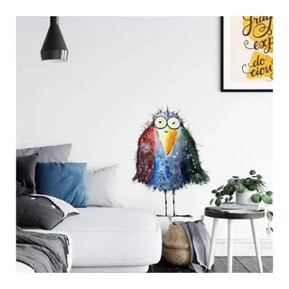K&L Wall Art Wandtattoo Wandtattoo Hagenmeyer früher Vogel Rabe Krähe lustiger Spruch Büro, Lustige Wandsticker für Flur und Büro, hergestellt in Berlin bunt 57 cm x 80 cm