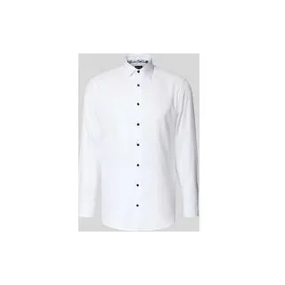 Modern Fit Business-Hemd in unifarbenem Design mit Kentkragen, Weiss, $listsize[$i].replace('"','"')
