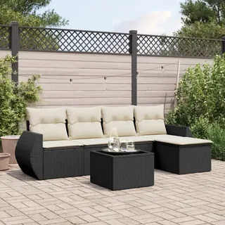 vidaXL Garten-Lounge-Set 6-tlg. schwarz