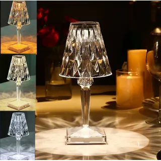 5 Stück USB Diamant Tischlampe Acryl Dekoration Licht für Bar Schlafzimmer Nachttisch Kaffee Kristall LED Schreibtischlampen Geschenk Nachtlichte... - Weiß