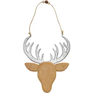 Trendline Deko Rentierkopf aus Holz zum Hängen 36 cm Dekofigur Weihnachten Xmas