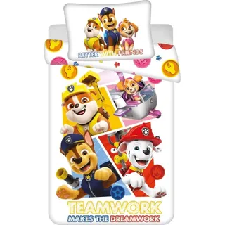 Paw Patrol Teamwork Kinderbettwäschebezug 100×135cm, 40×60 cm