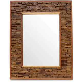 Badspiegel Holz Wandspiegel Holzspiegel Spiegel Rahmen Massiv 80 x 100 cm