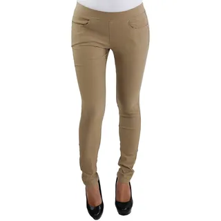Sotala Damen Skinny Jeggings Röhrenhose Slim Fit Stoff Stretchhose Hüfthose Damenhose Treggings Legging Leggins Jeans Look Optik Hose in vielen Farben Braun S/36 - S