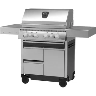 SCHICKLING Rocket Gasgrill 4-Brenner, Backburner, Drehspieß, 800°C Infrarot-Keramikbrenner, 8mm Grillrost - 110kg - 29 kW Gesamtleistung - Made in Germany - 100% Edelstahl - Fertig montiert geliefert