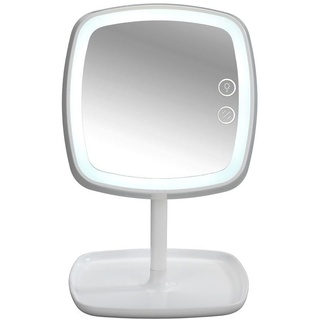 Wenko Kosmetikspiegel und Tischleuchte Ostia Make-up-Spiegel, LED Beleuchtung, Acrylnitril-Butadien-Styrol (ABS), Weiß, 18 x 19 x 29 cm