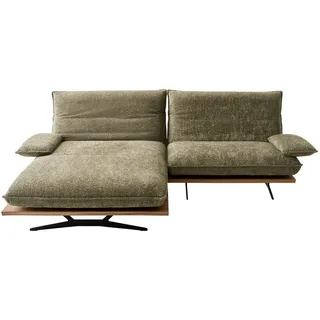 Koinor Ecksofa, Wildeiche, Graugrün, Metall, Wildeiche, massiv, 2-Sitzer, Ottomane links, L-Form, 284x161 cm, Goldenes M, Made in Germany, Dgm, erweiterbar, Typenauswahl, Fußauswahl, Relaxfunktion, seitenverkehrt erhältlich, Hocker in verschiedenen Holzarten individuell planbar, Stoff-/Lederauswahl, Wohnzimmer, Sofas & Couches, Wohnlandschaften, Ecksofas
