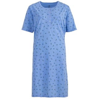 zeitlos Nachthemd Nachthemd Kurzarm Blumen blau 3XL