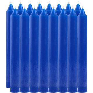 Stabkerzen Blau, Leuchterkerzen 16 Stück Ohne Duft Länge 17.5 cm