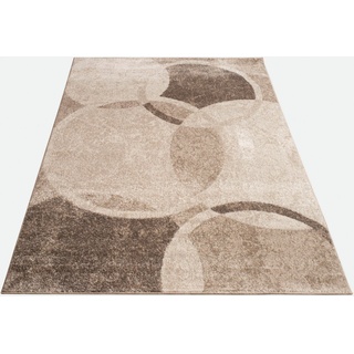 Teppich Sinai 055, Paco Home, rechteckig, Höhe: 13 mm, Kurzflor, modernes Design, Motiv Kreise braun 120 cm x 170 cm x 13 mm