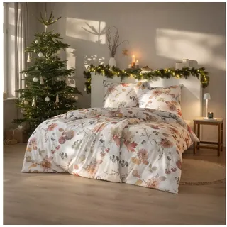 Estella Autumn Foliage Blätter Flanell Braun 155 x 220 cm + 80 x 80 cm