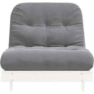 vidaXL Futon Schlafsofa mit Matratze 2-Sitzer Weiß
