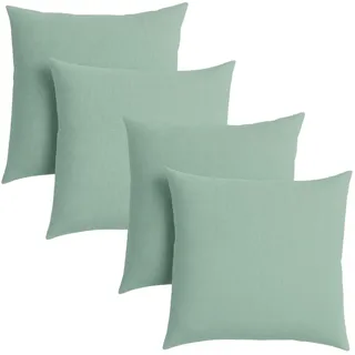 sleepling 4er Set Sofakissen türkis 40x40 cm, Kissen mit Kissenfüllung und Bezug, Zierkissen aus robustem Polsterstoff, Deko Kissen, Couchkissen 40 x 40 cm, Polster, Sofa Kissen, Made in EU