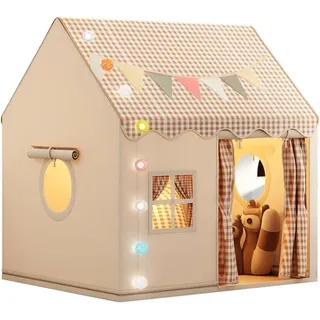 CLTYQ Spielzelt Spielzelt Kinderhauszelt Kinder Spielhaus Indoor, Kinder Bettzelt Spielzelt für Drinnen, Prinzessin Zelt mit Fenstern grau