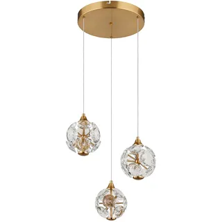 GLOBO Pendellampe 3-flg. 24W 2000Lm 3000K gold rund