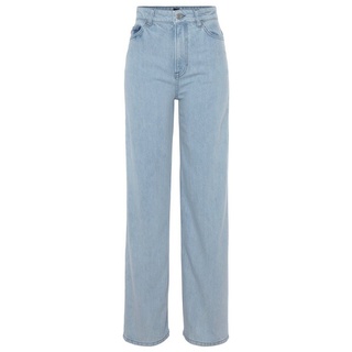 BOSS ORANGE Weite Jeans Marlene High Rise Hochbund High Waist Premium Denim Jeans im 5-Pocket-Style blau