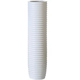 Casablanca Deko Vase weiß - große Blumenvase weiß aus Keramik Bodenvase für Pampasgras Rosen Äste Zweige - Frühlingsdeko Frühling Geschenk für Frauen