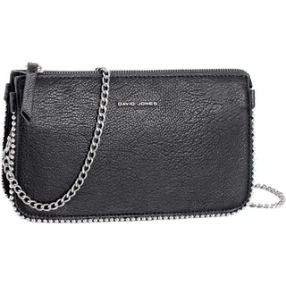 David Jones - Damen Umhängetasche Nieten Perle Kette Clutch Klein, Schwarz - S
