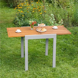 Merxx Gartentisch 130 x 65 x 75 cm beige/silber