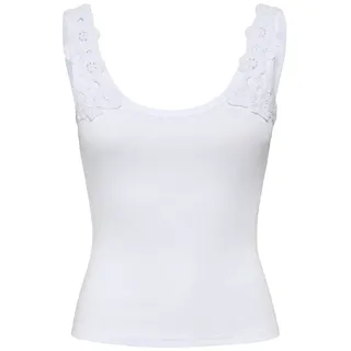 ONLY Tanktop ONLZANNY S/L CROCHET TANK TOP CS JRS Baumwollmischung weiß M (38)