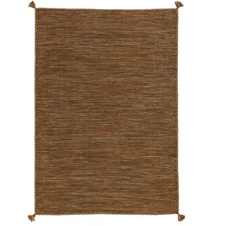 Pergamon Kelim Prico Wollteppich 120 x 180 cm Braun